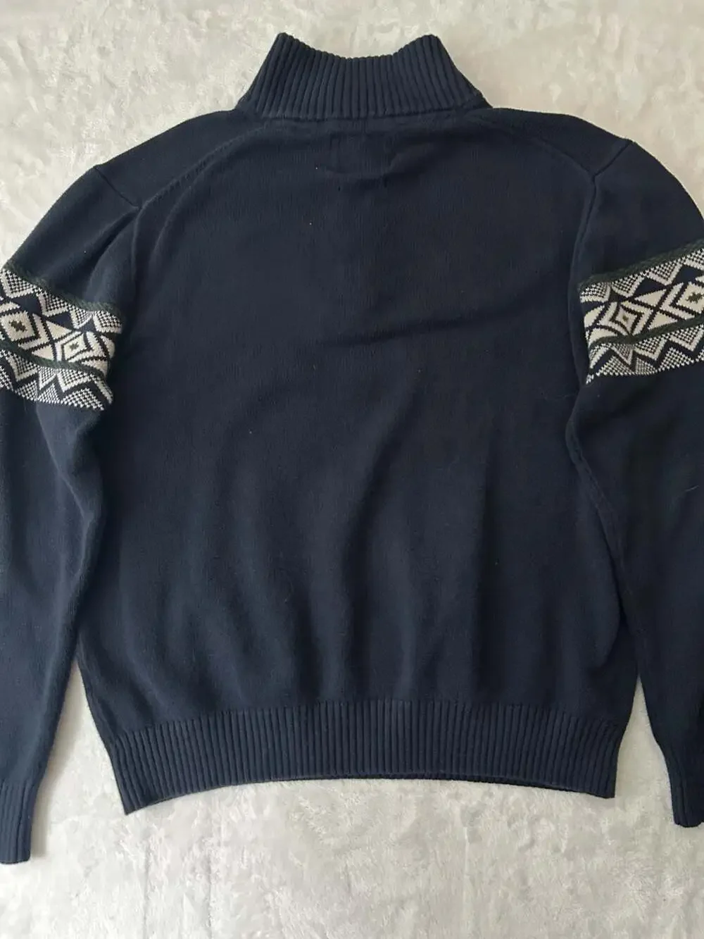Original Weatherproof Vintage Men's 1/4 Zip Fair Isle Pattern Cotton Pullover